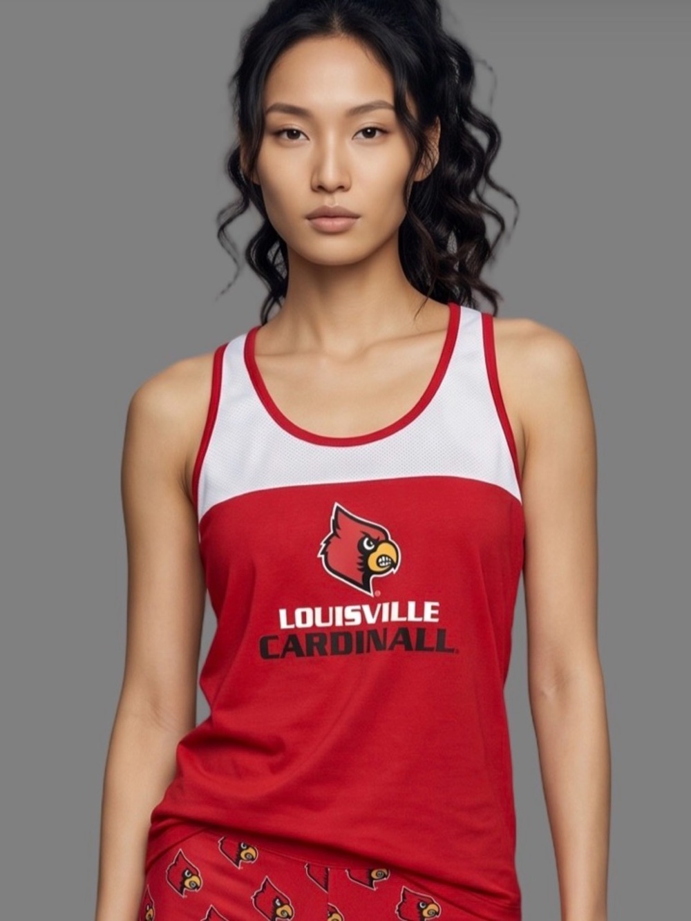 SIDELINE APPAREL Red Black Graphic tank an shorts Louisville Cardinal Sleepwear - Picture 4 of 11